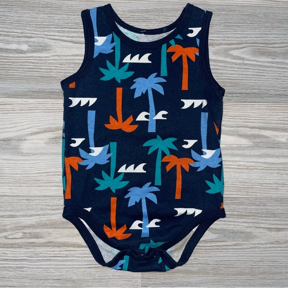Garanimals Other - Garanimals Baby Boys Tank Onesie 24 Months Blue Palm Tree Wave Print